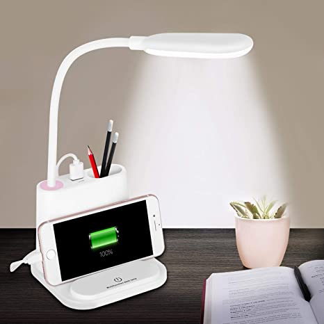 LED Desk Lamp, NovoLido Rechargeable Desk Lamp with USB Charging .