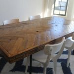 Herringbone Reclaimed Wood Dining Table Made to Order | Et