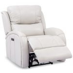 Furniture Leiston Leather Dual Power Recliner with USB Power .