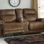 Austere Reclining Loveseat with Console Brown - Triad Goodwi