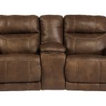 Austere Reclining Loveseat with Console | Ashley Furniture HomeSto
