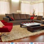 Brown and red living room | Brown living room, Living room design .