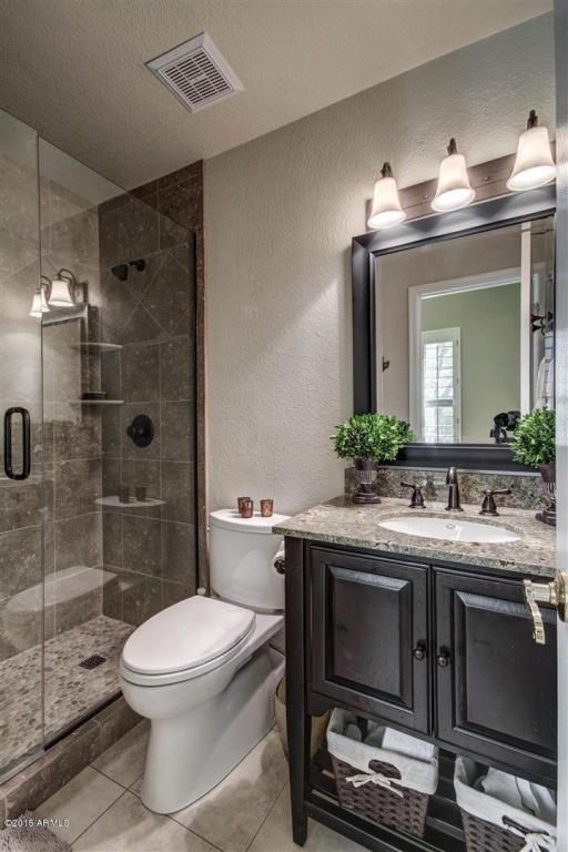 Stylish 3/4 bathroom. #bathrooms #bathroomdesigns homechanneltv .