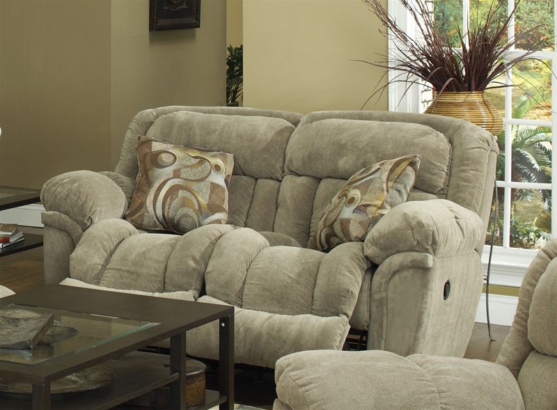Tundra Rocking Reclining Loveseat in Sage Fabric Upholstery by .