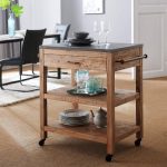Clicross Rolling Kitchen Island With Storage Natural/Gray - Aiden .