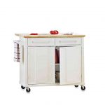 Real Simple® Rolling Kitchen Island in White | Bed Bath & Beyo