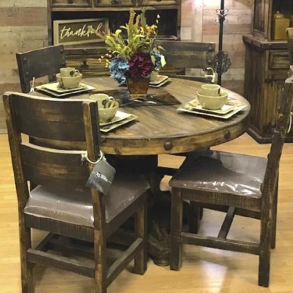 Ponderosa Round Dining Set – Rustic Furniture Dep