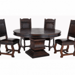 Espresso Round Table, Round Pedestal Dining Table S