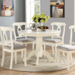 Lexington 5-Piece Dining Set with Round Table and 4 Window Back .