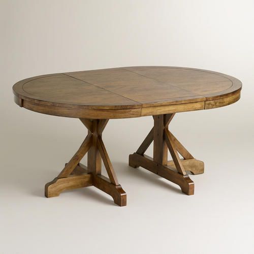 Round to Oval X Base Extension Table | Oval table dining, Round .