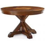 Furniture Closeout! Mandara Round Expandable Dining Trestle Table .