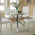 Modern chrome and glass dining table set #modern | Glass round .