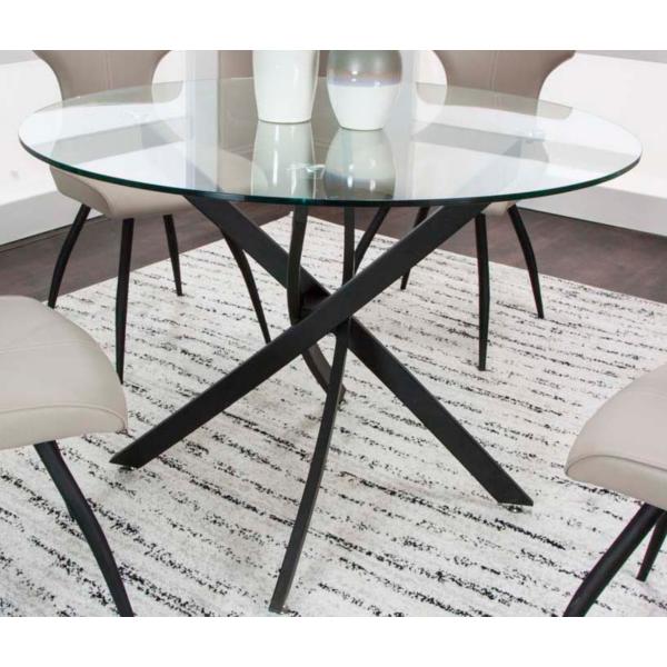 Eclipse 42inch Round Glass Top Dining Table | Star Furnitu
