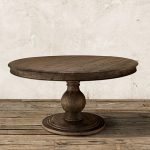 Lara 60" Round Pedestal Dining Table in Brown | Round pedestal .