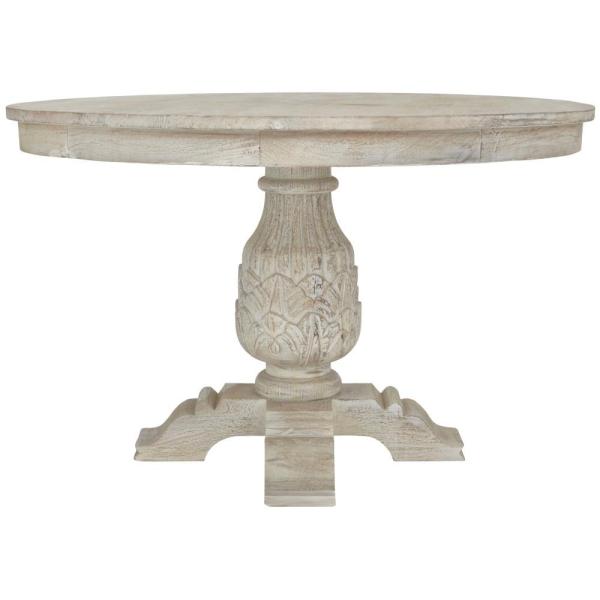 Home Decorators Collection Kingsley Sandblasted White Round Dining .