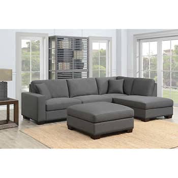 Thomasville Artesia 3-piece Fabric Sectional with Ottom