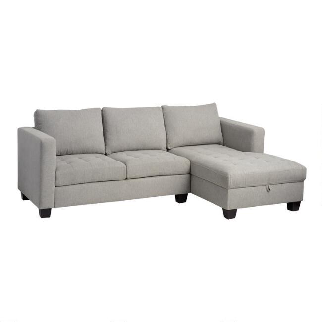 Gray Right Facing Trudeau Sectional Sofa with Storage | World Mark