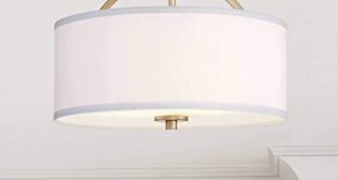 Halsted Modern Ceiling Light Semi Flush Mount Fixture Warm Brass .