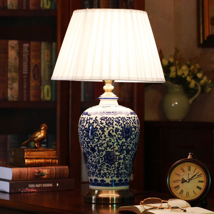 Chinese Blue and White Porcelain Desk Lamps Dimmable China Flower .