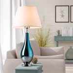 Table Lamps Set of 2 Bule Ombre Glass 28" Side Bedside Table .