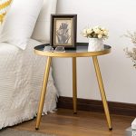 Amazon.com: Round Side Table, Metal End Table, Nightstand/Small .