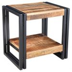 Handcrafted Reclaimed Wood Side Table Natural - Timbergir : Targ