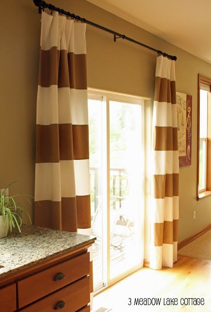 Curtains over sliding glass door... maybe this is the solution to .