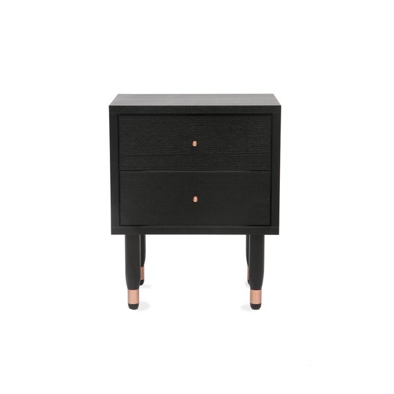 Black Nightstand with drawers Black bedside table Mid Century | Et
