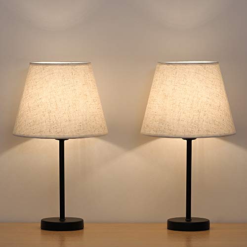 Amazon.com: HAITRAL Bedside Table Lamps - Small Nightstand Lamps .