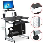 Mobile Computer Desks with Keyboard Tray, Printer Shelf and .