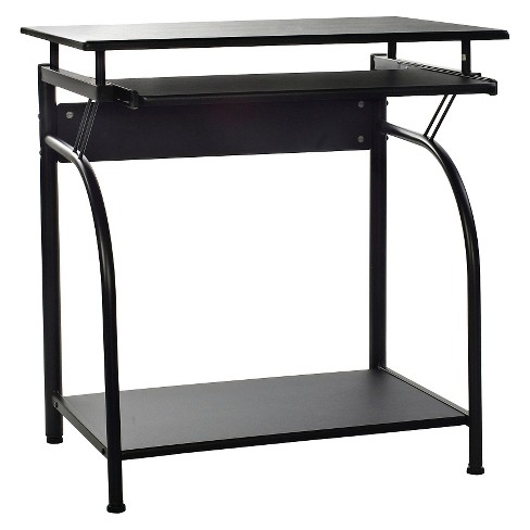 Stanton Computer Desk With Pullout Keyboard Tray Black - Comfort .