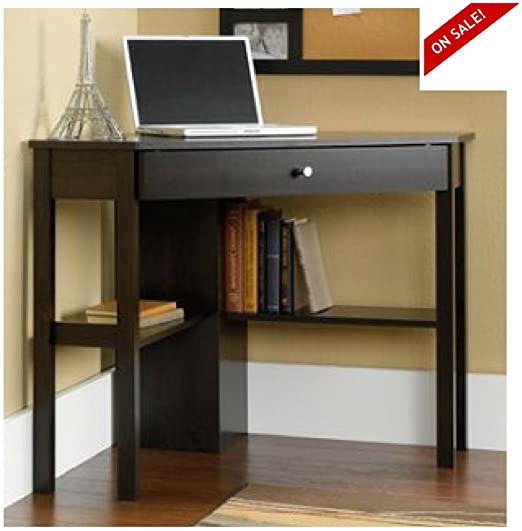 Amazon.com: Corner Computer Desk Stand Table Wood with Shelves and .