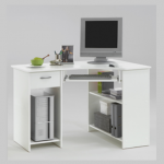 Small White Corner Desk | White computer desk, Corner computer .