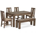 Furniture Canyon Small 6-Pc.Dining Set, (60" Dining Table, 4 Side .