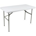 Folding Table, 24" x 48" Heavy Duty Plastic, White Granite .