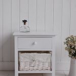 Small White Bedside Cabinet - Two drawer white bedside table (With .