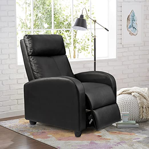 Amazon.com: Homall Recliner Chair Padded Seat PU Leather for .
