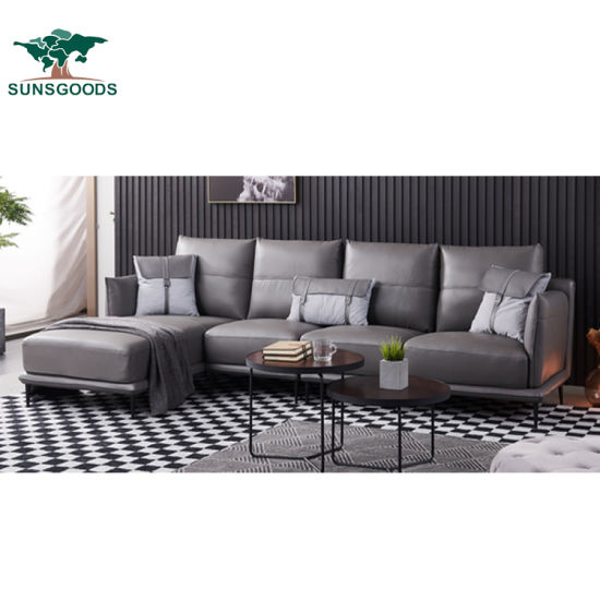 China 2020 Latest Design Modern Leather Corner Sofa for Living .