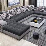 new arrival modern design u shaped sectional 7 seater fabric .