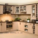 Modern solid wood kitchen cabinet (LH SW008)|wood kitchen cabinets .
