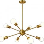 Amazon.com: Sputnik Chandelier 8 Light Brushed Brass Pendant .