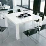 Modern Square Dining Table In Glossy White | White dining table .