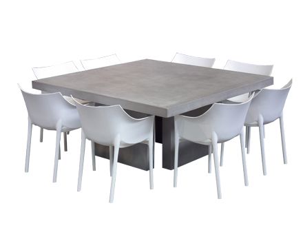 For an eclectic look, try pairing our square modern concrete Table .