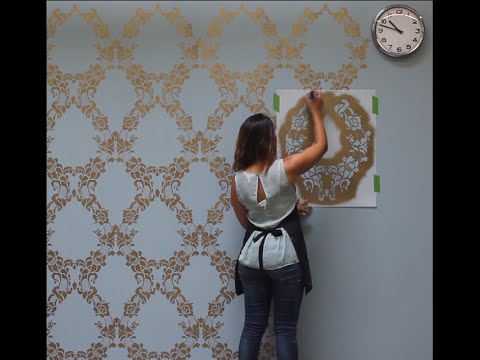 How to Stencil a Feature Wall in Only an Hour - YouTu