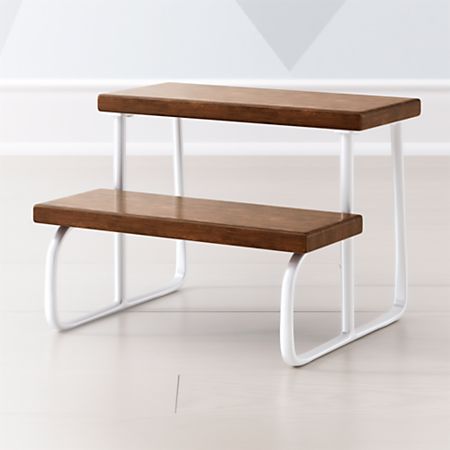 White Wooden Step Stool + Reviews | Crate and Barr