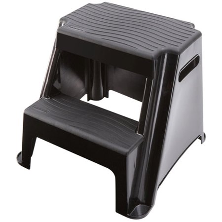 Rubbermaid 2-Step Molded Plastic Stool with Non-Slip Step Treads .