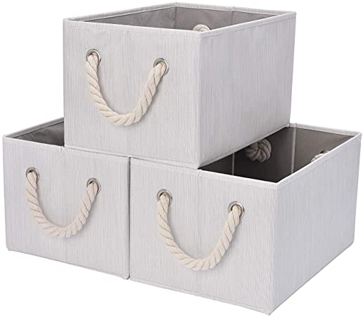 Amazon.com: StorageWorks Storage Bins with Cotton Rope Handles .