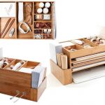 Modern Wood Home Office Supplies Desk Organiser | Desktop Shelf .