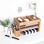 Modern Wood Home Office Supplies Desk Organiser | Desktop Shelf .
