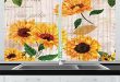 Amazon.com: Lunarable Sunflower Kitchen Curtains, Romantic Flowers .